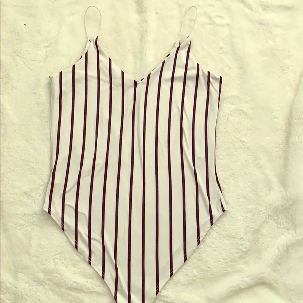 Striped body suit